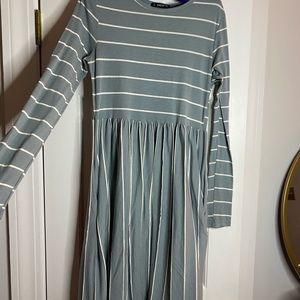 striped midi dress